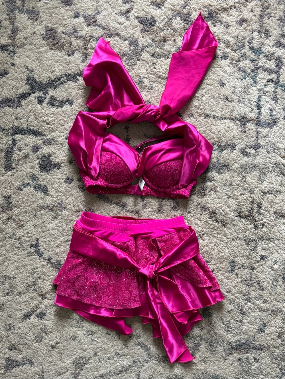 Custom Dark Pink Two Piece Dance Costume - Picture 2 of 6